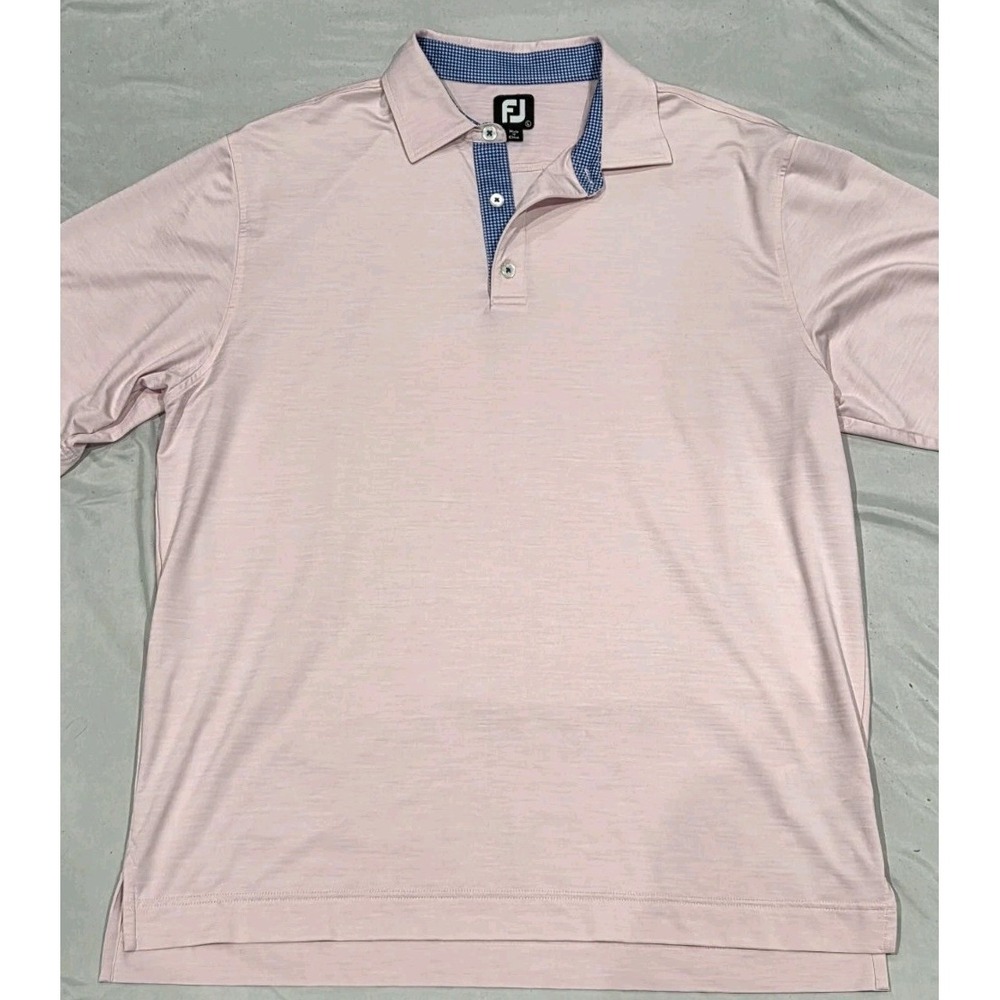 Mens FootJoy FJ Polo Shirt L Pink Athletic Golf Performance Polo